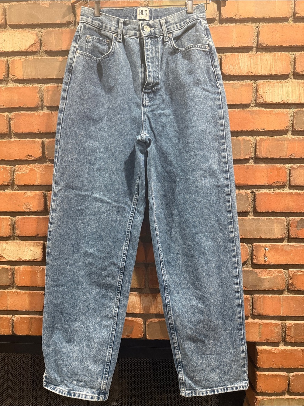 BDG Womens high-rise baggy Blue Relaxed Straight-Leg Jeans
